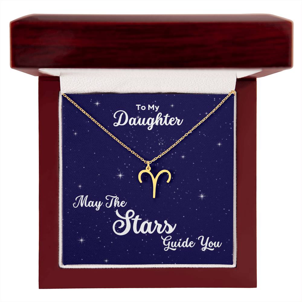 To My Daughter, May The STARS Guide you - Zodiac Necklace - Get Deerty