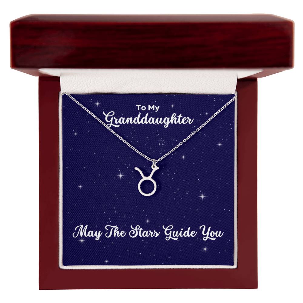 To My Granddaughter May The Stars Guide You, Zodiac Necklace - Select Zodiac Symbol - Get Deerty