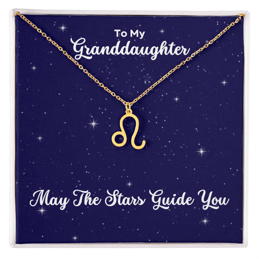 To My Granddaughter May The Stars Guide You, Zodiac Necklace - Select Zodiac Symbol - Get Deerty