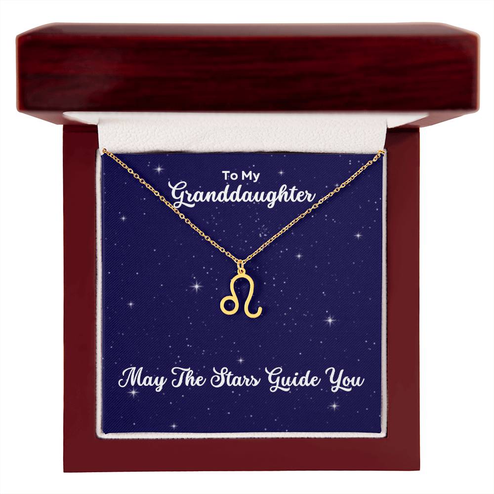 To My Granddaughter May The Stars Guide You, Zodiac Necklace - Select Zodiac Symbol - Get Deerty