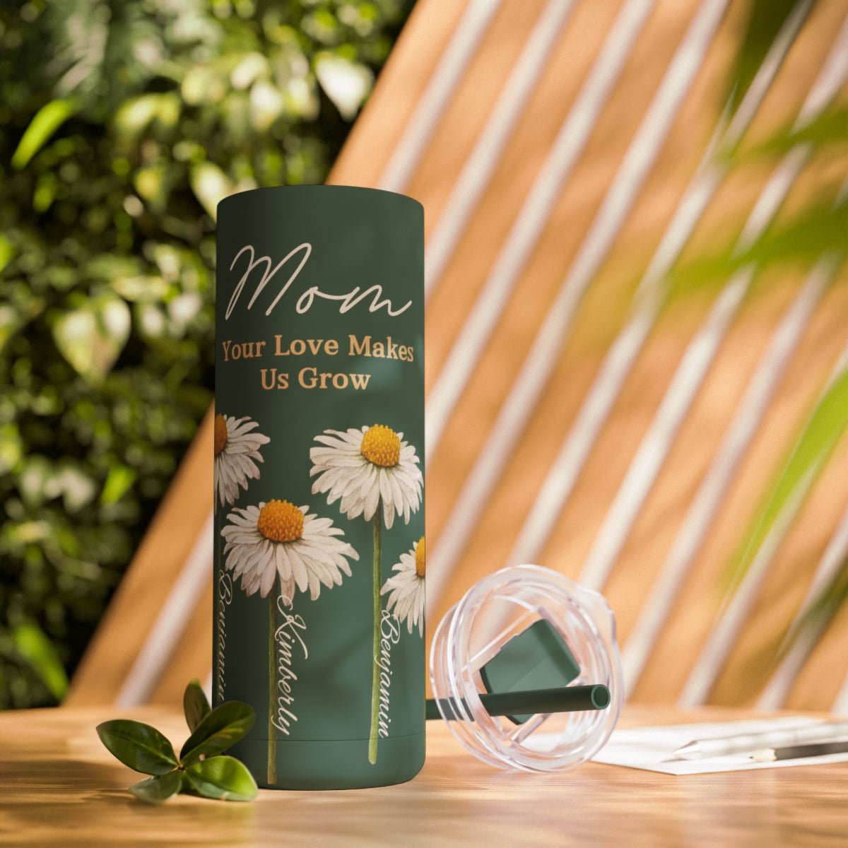 Daisy Wrap Tumbler, Mom Your Love Makes Grow Personalized with Names - Get Deerty