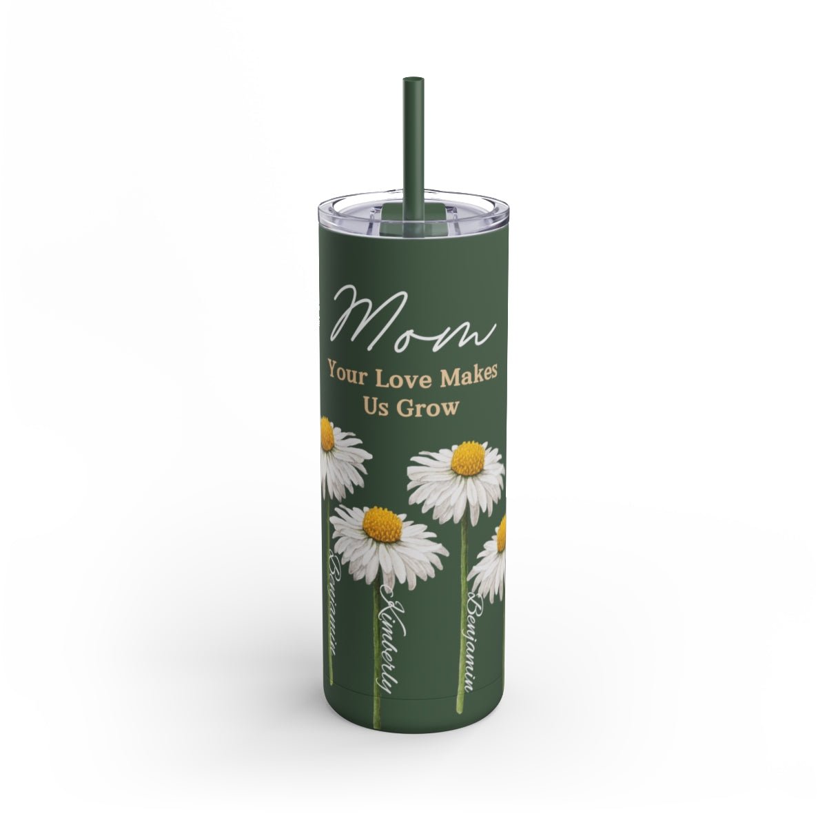 Daisy Wrap Tumbler, Mom Your Love Makes Grow Personalized with Names - Get Deerty