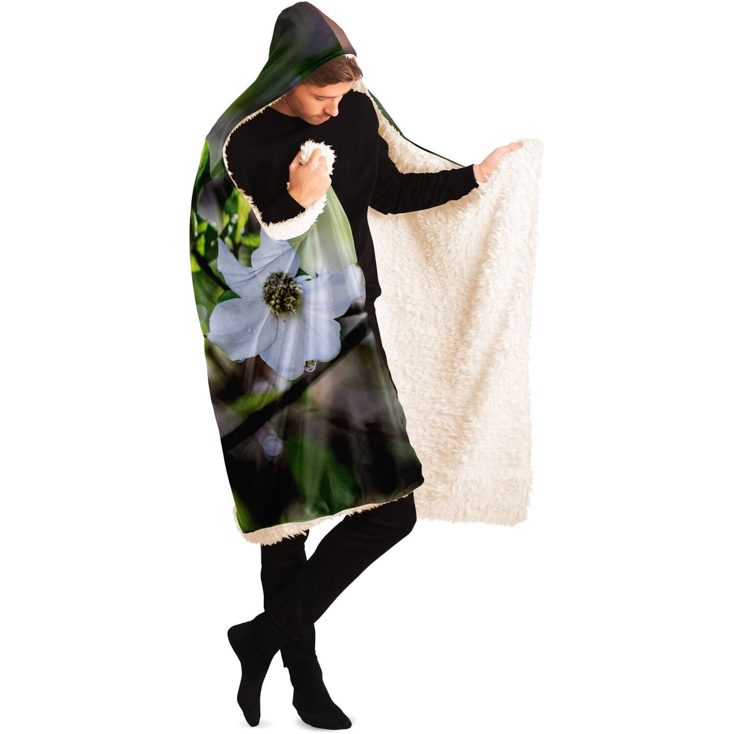 Dogwood Flower Forest Hooded Blanket - Get Deerty