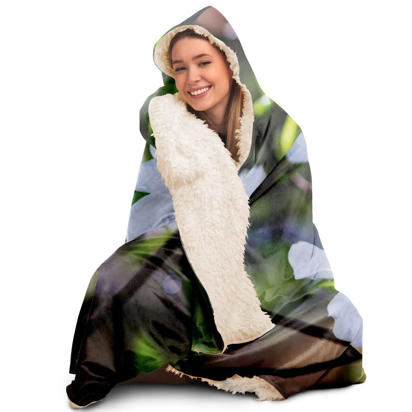 Dogwood Flower Forest Hooded Blanket - Get Deerty