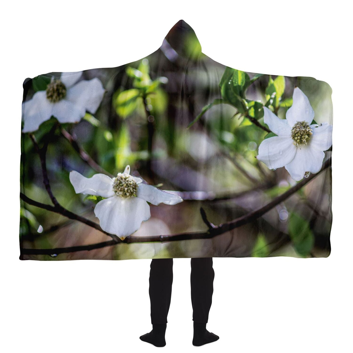 Dogwood Flower Forest Hooded Blanket - Get Deerty