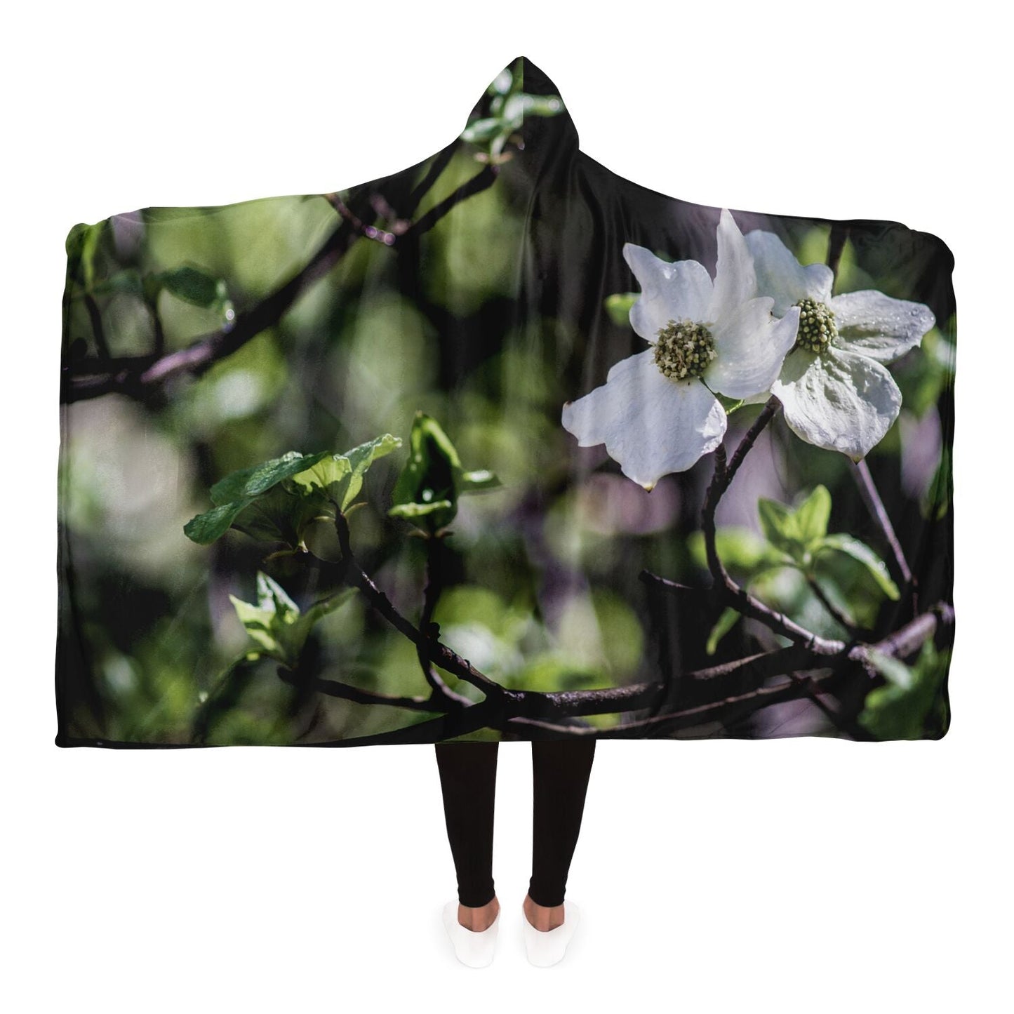 DogWood Flowers Hooded Blanket - Get Deerty