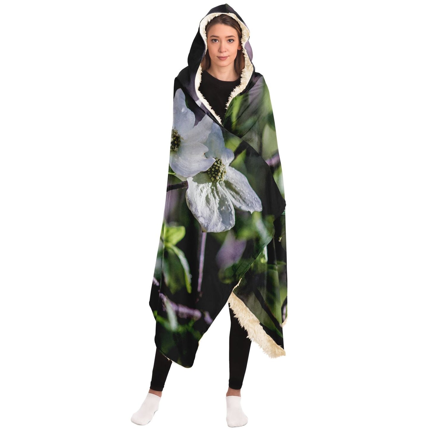 DogWood Flowers Hooded Blanket - Get Deerty
