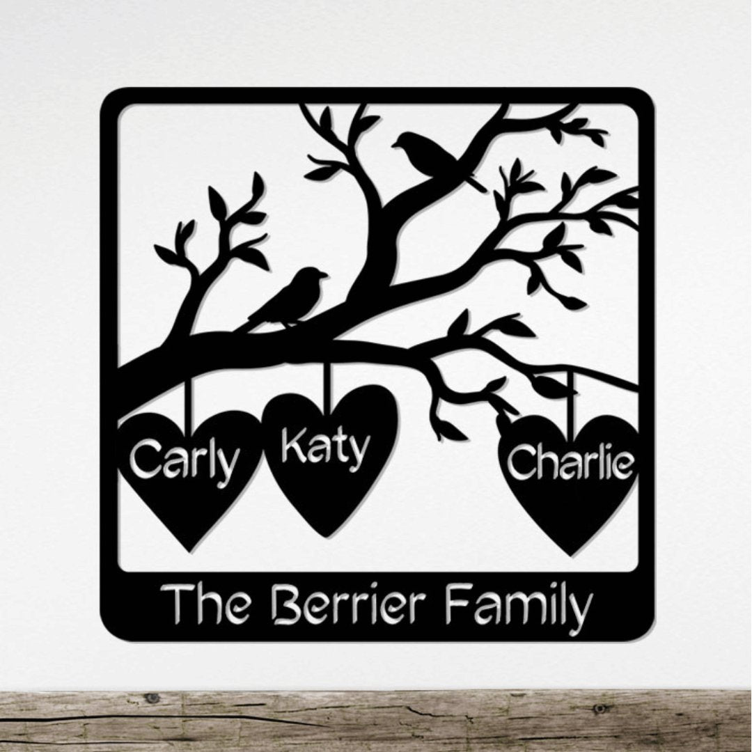 Family Tree Branch Personalized Metal Sign Gift for Mother's Day - Get Deerty