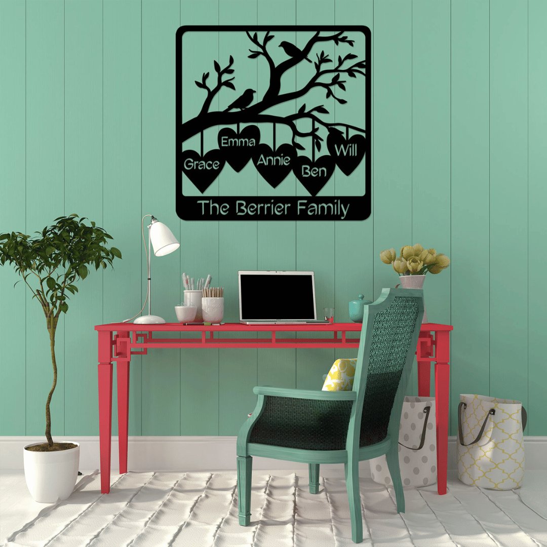 Family Tree Branch Personalized Metal Sign Gift for Mother's Day - Get Deerty