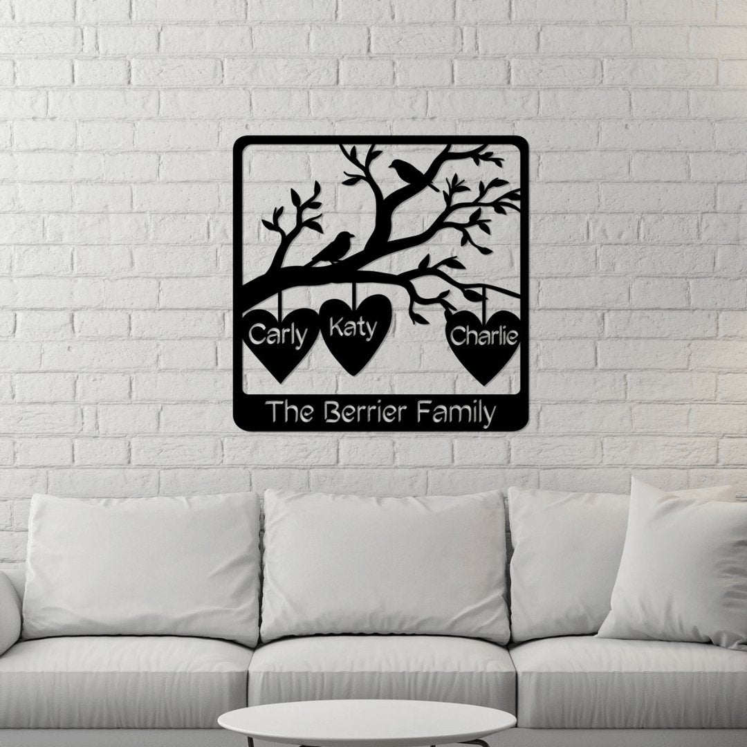Family Tree Branch Personalized Metal Sign Gift for Mother's Day - Get Deerty