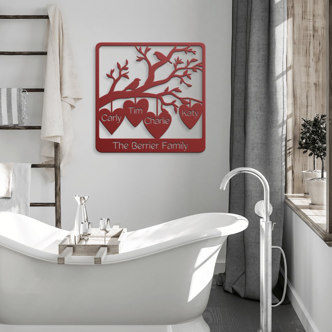 Family Tree Branch Personalized Metal Sign Gift for Mother's Day - Get Deerty