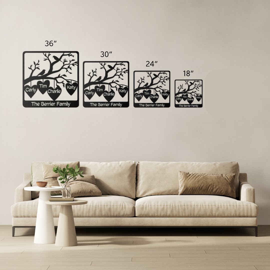 Family Tree Branch Personalized Metal Sign Gift for Mother's Day - Get Deerty