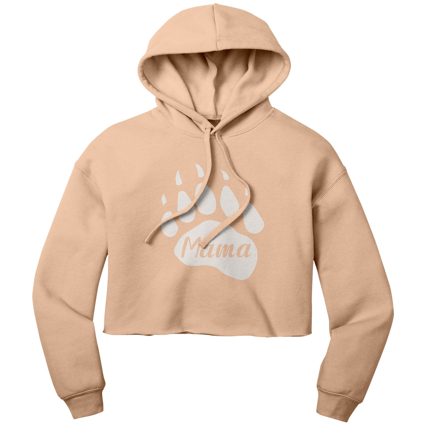 Mama Bear Paw Women's Crop Fleece Hoodie - Get Deerty