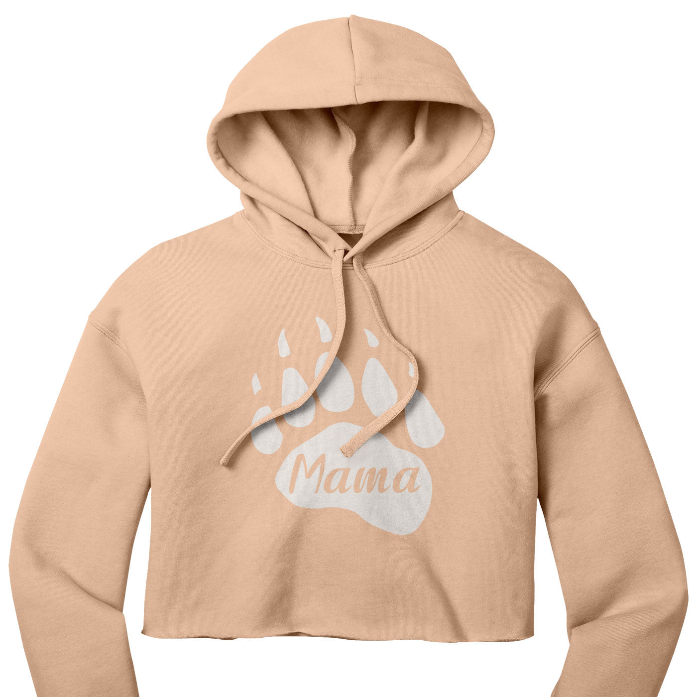 Mama Bear Paw Women's Crop Fleece Hoodie - Get Deerty