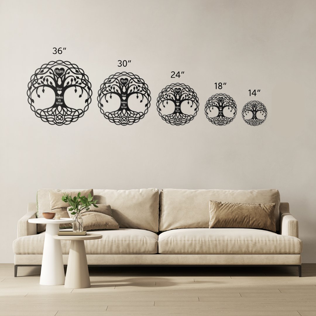 Mom Your Love Makes Us Grow Celtic Tree Metal Wall Art | Mothers Day Gift, Mom Birthday Gift - Get Deerty