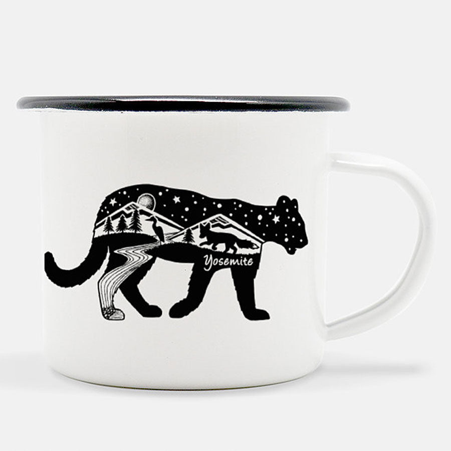 Mountain Lion Yosemite 10 oz Stainless Steel Camper Mug - Get Deerty