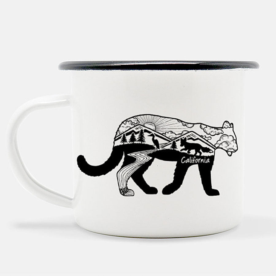 Mountain Lion Yosemite 10 oz Stainless Steel Camper Mug - Get Deerty