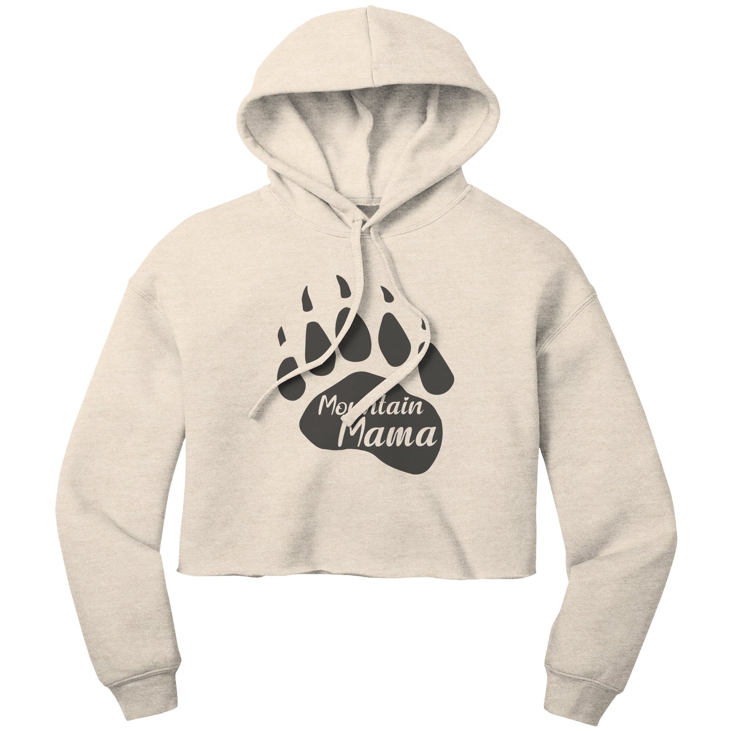 Mountain Mama Bear Paw Women's Crop Fleece Hoodie - Get Deerty