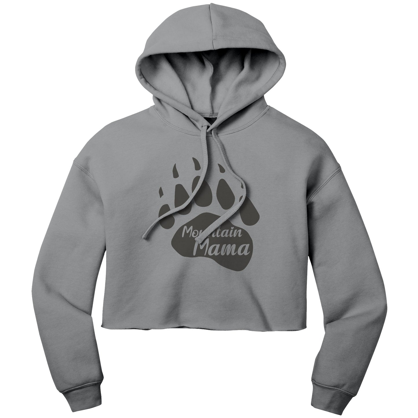 Mountain Mama Bear Paw Women's Crop Fleece Hoodie - Get Deerty