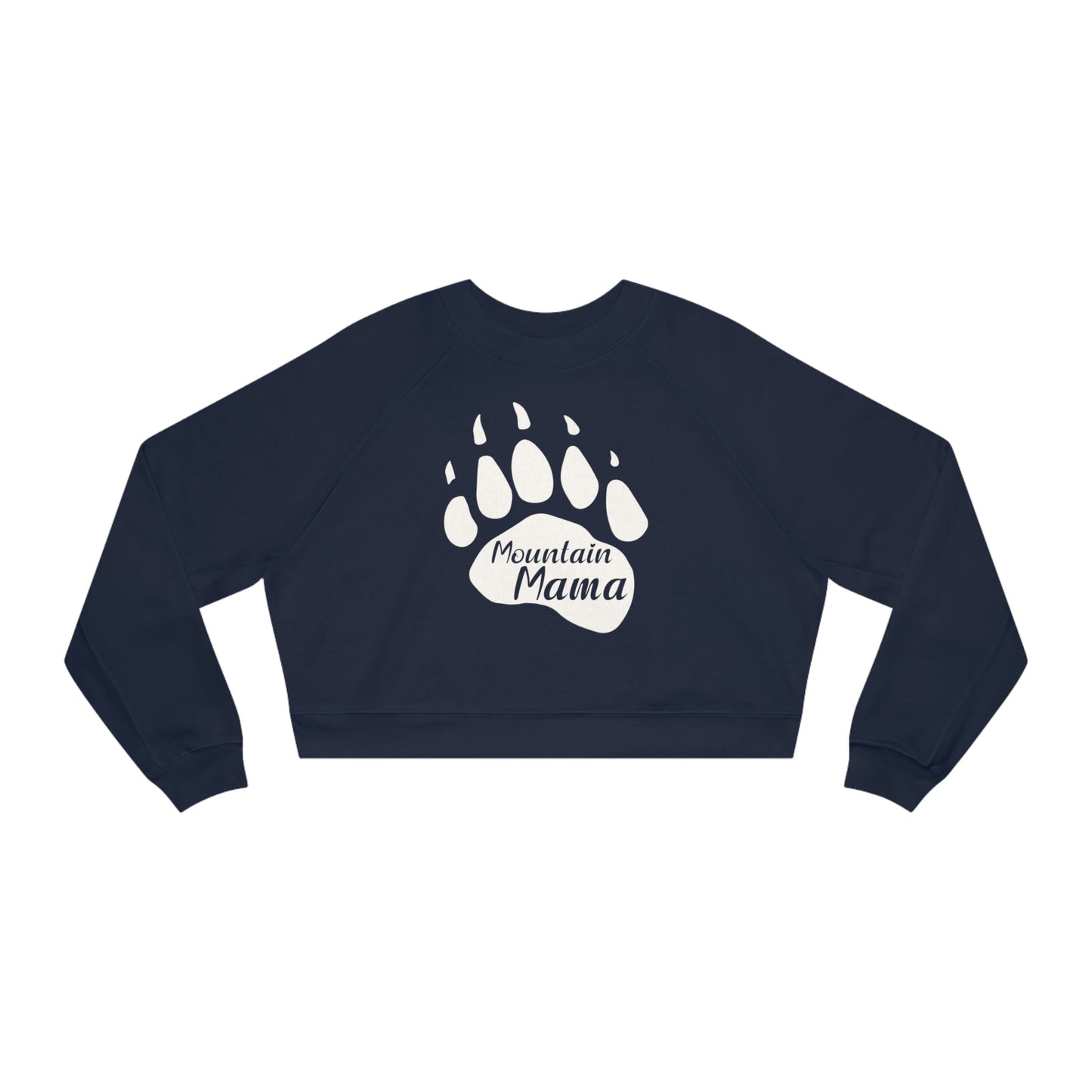 Mountain Mama Bear Paw Women's Cropped Fleece Pullover - Get Deerty