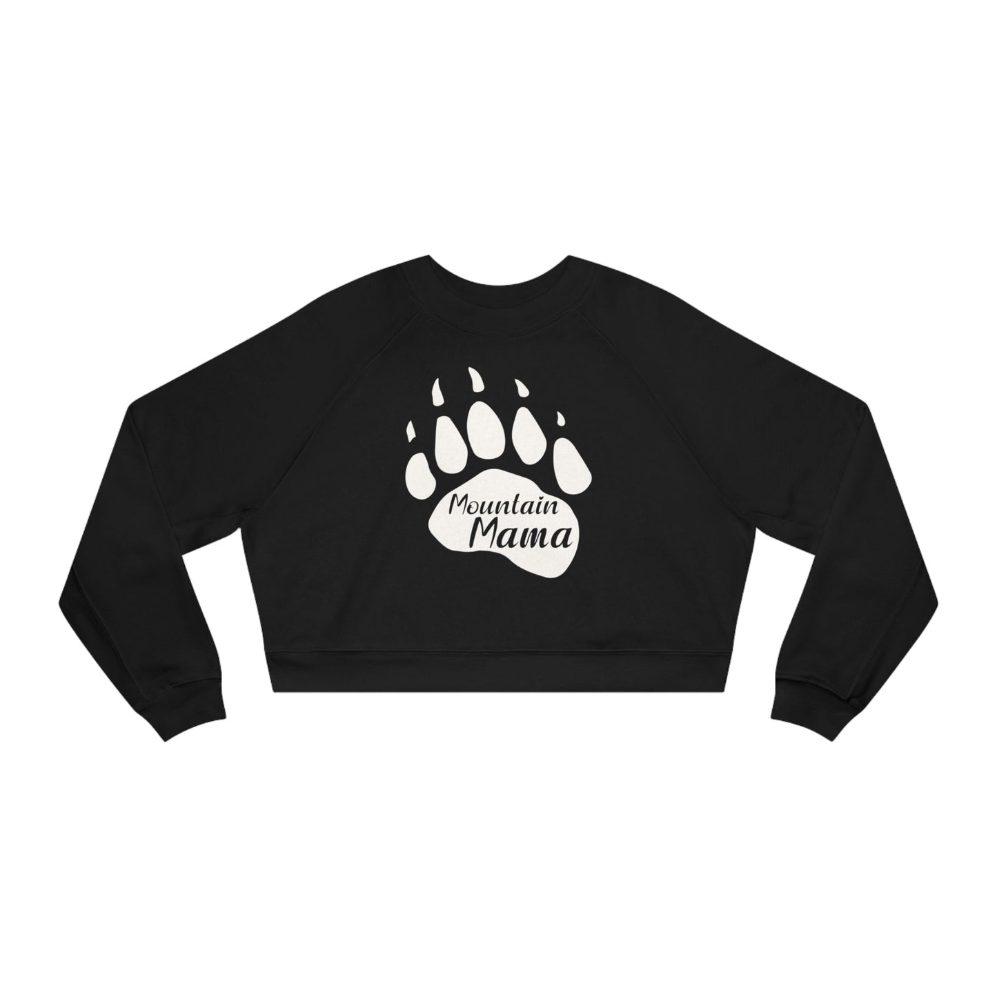 Mountain Mama Bear Paw Women's Cropped Fleece Pullover - Get Deerty