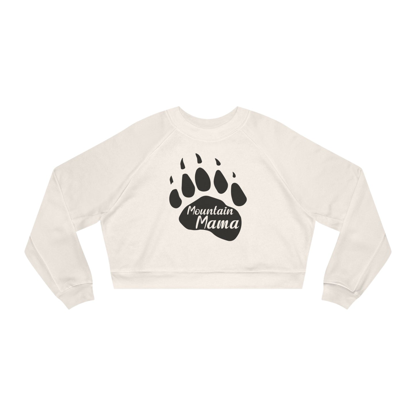 Mountain Mama Bear Paw Women's Cropped Fleece Pullover - Get Deerty