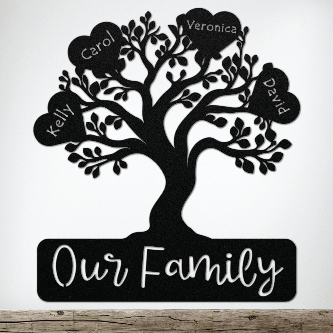 Our Family Tree - Die-Cut Metal Signs - Get Deerty