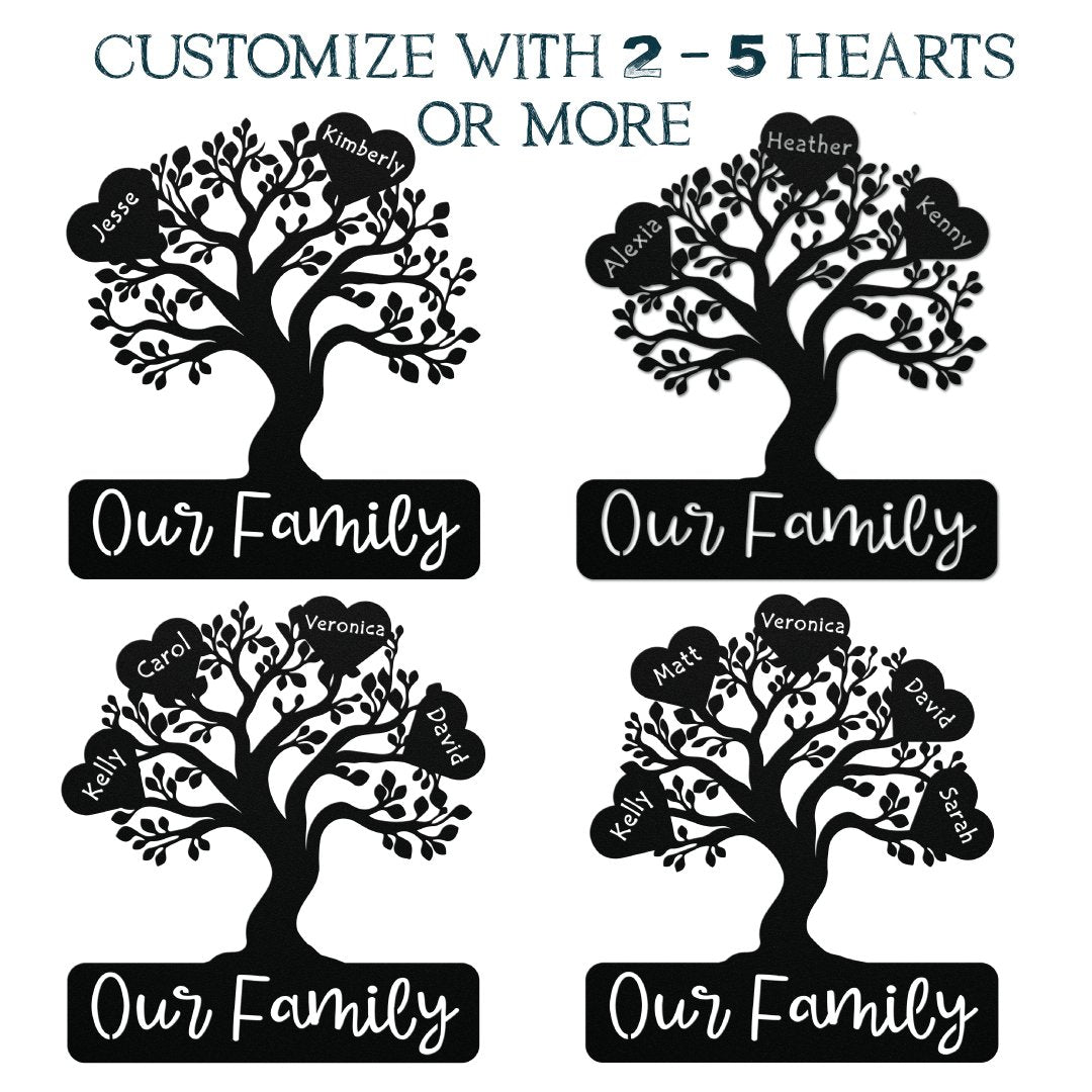 Our Family Tree - Die-Cut Metal Signs - Get Deerty