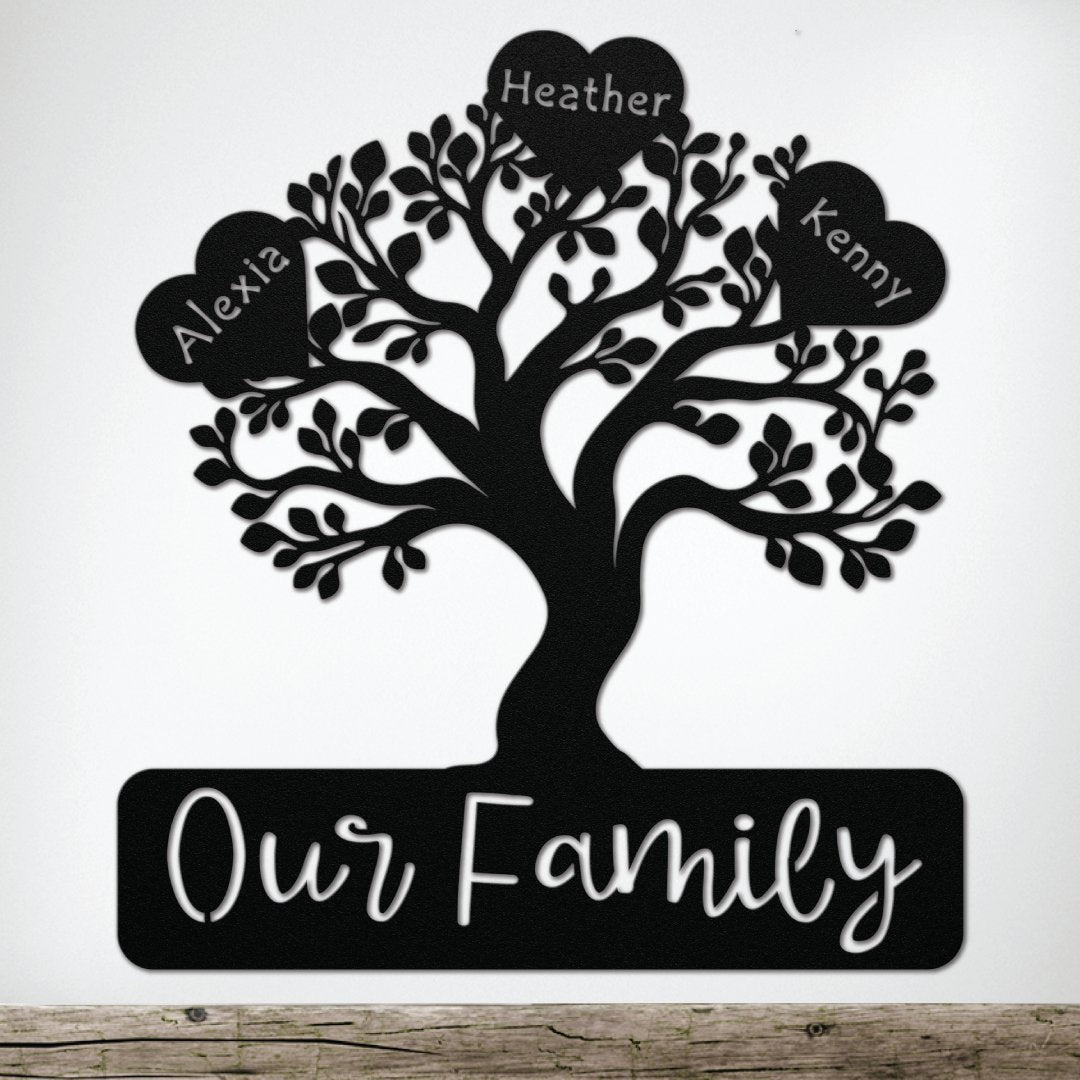 Our Family Tree - Die-Cut Metal Signs - Get Deerty