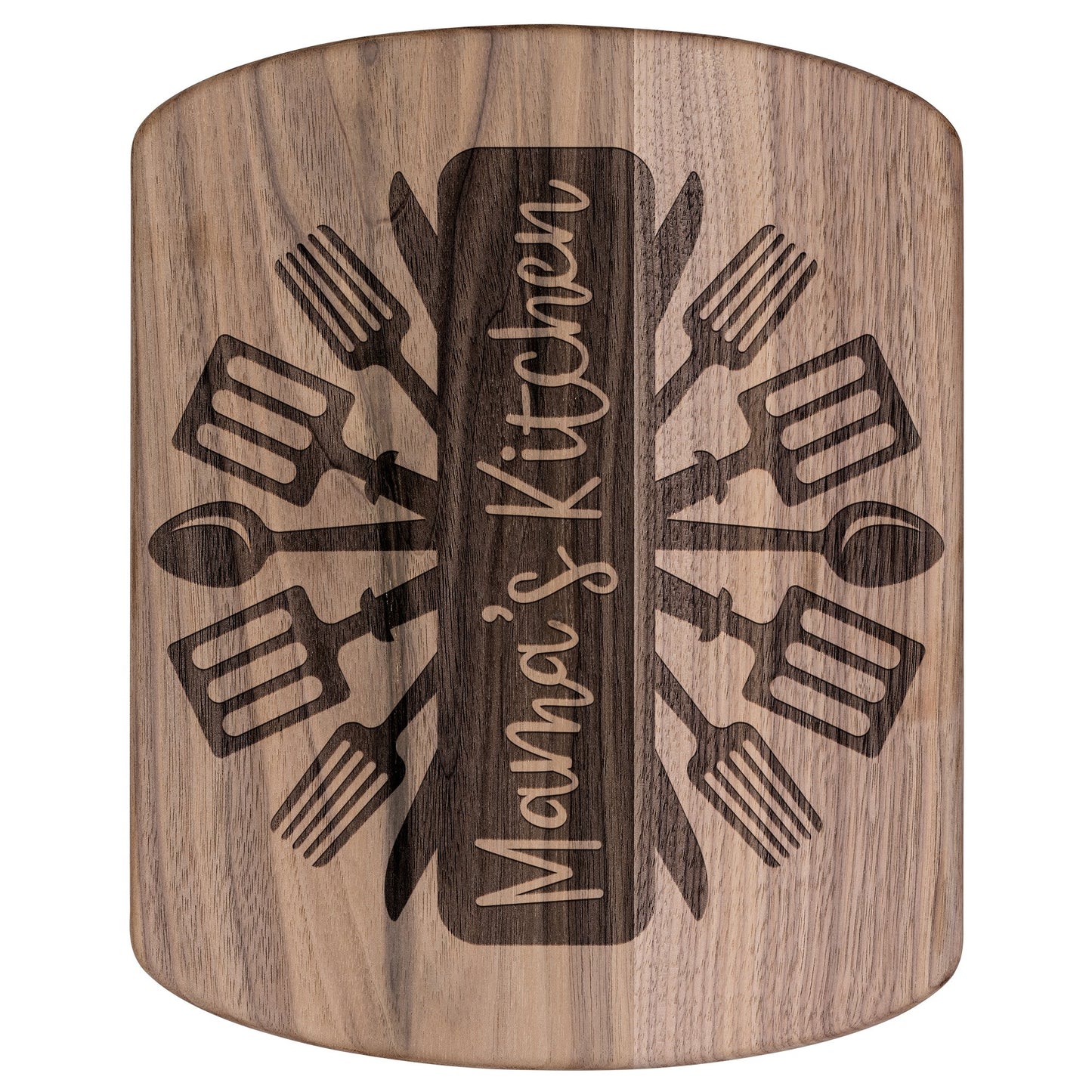 Personalized Mama's Kitchen - Hardwood Oval Cutting Board - Get Deerty