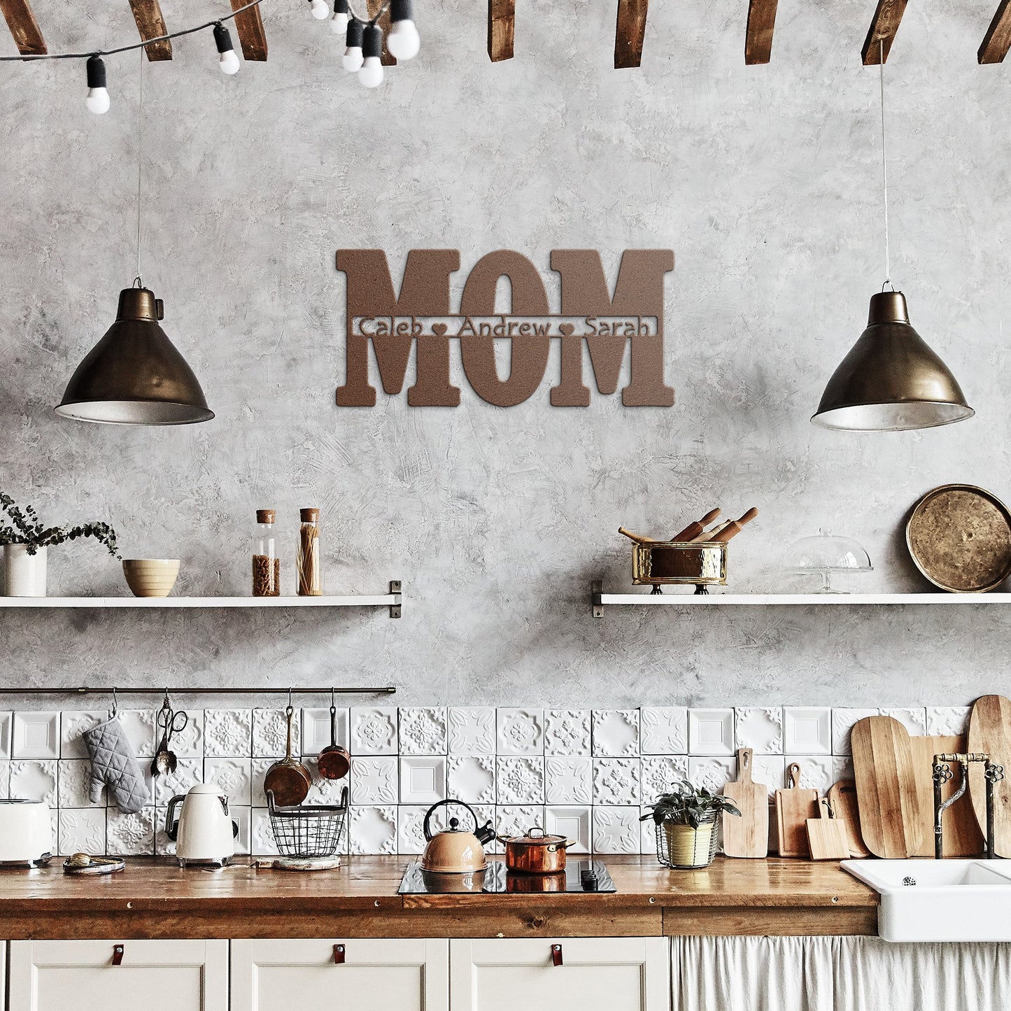 Personalized Mom - Die-Cut Metal Sign - Get Deerty