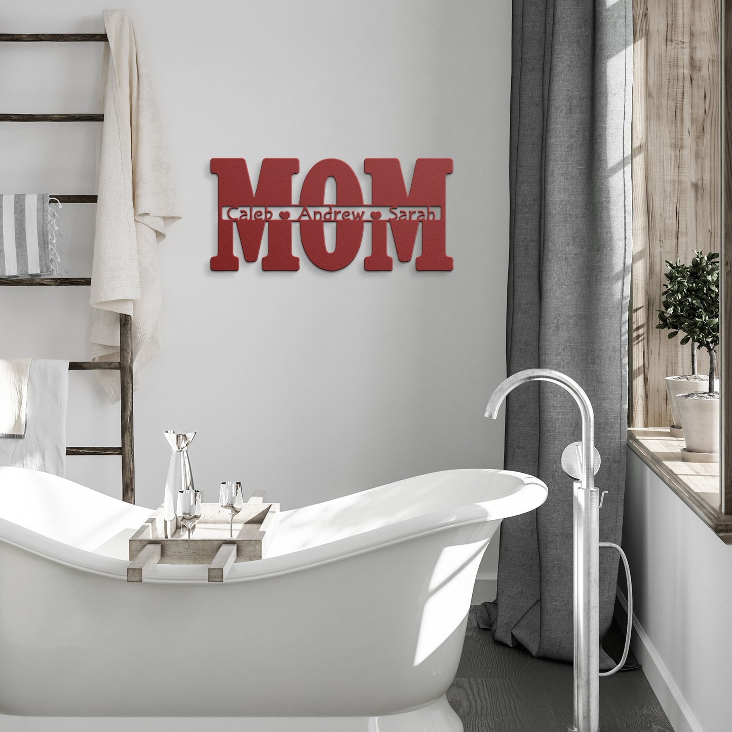 Personalized Mom - Die-Cut Metal Sign - Get Deerty