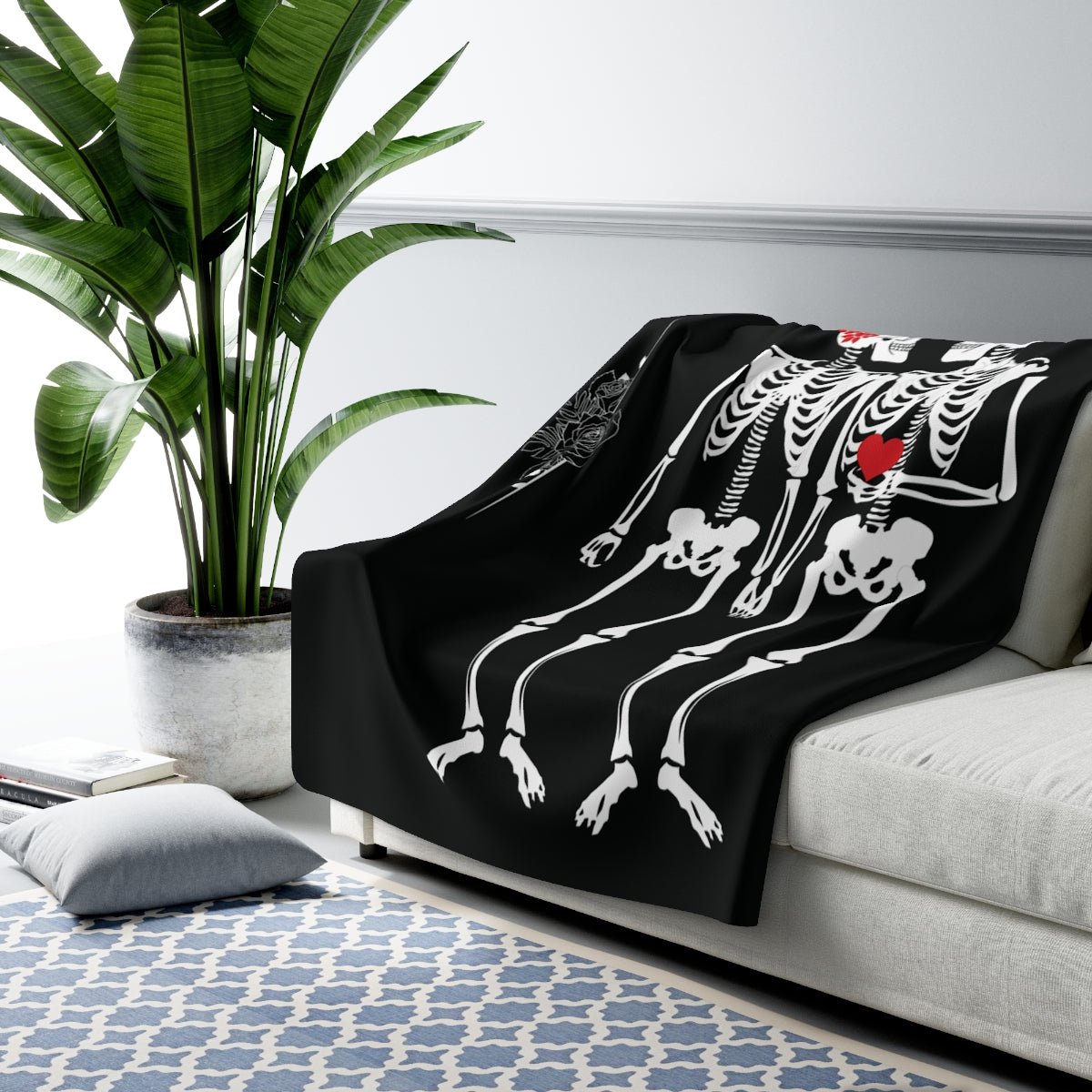 Till Death Do Us Part Personalized Sherpa Fleece Blanket Goth Couples Anniversary Gift or Wedding Gift, halloween wedding - Get Deerty