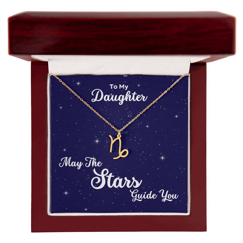 To My Daughter, May The STARS Guide you - Zodiac Necklace - Get Deerty