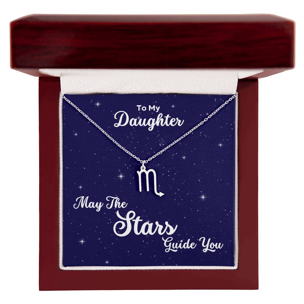 To My Daughter, May The STARS Guide you - Zodiac Necklace - Get Deerty