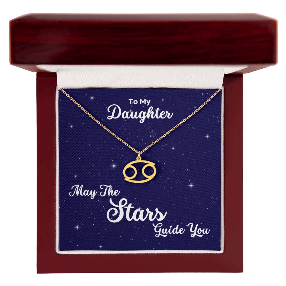 To My Daughter, May The STARS Guide you - Zodiac Necklace - Get Deerty