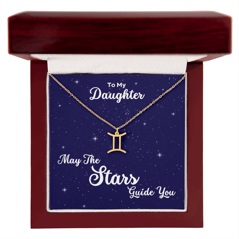 To My Daughter, May The STARS Guide you - Zodiac Necklace - Get Deerty