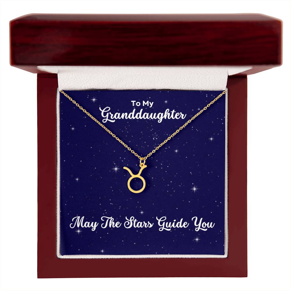 To My Granddaughter May The Stars Guide You, Zodiac Necklace - Select Zodiac Symbol - Get Deerty