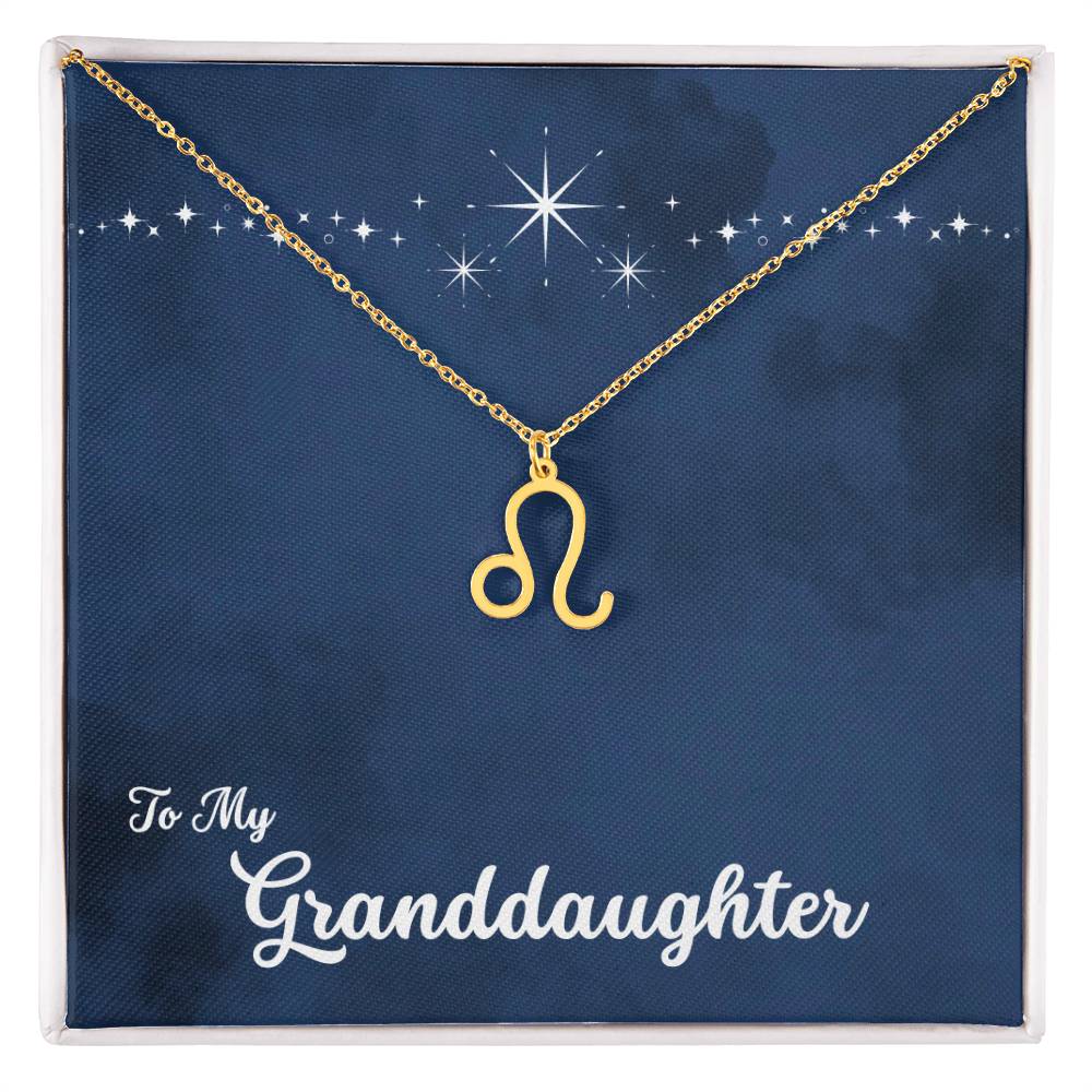 To My Granddaughter Zodiac Necklace, Select Zodiac Symbol - Starry Night - Get Deerty