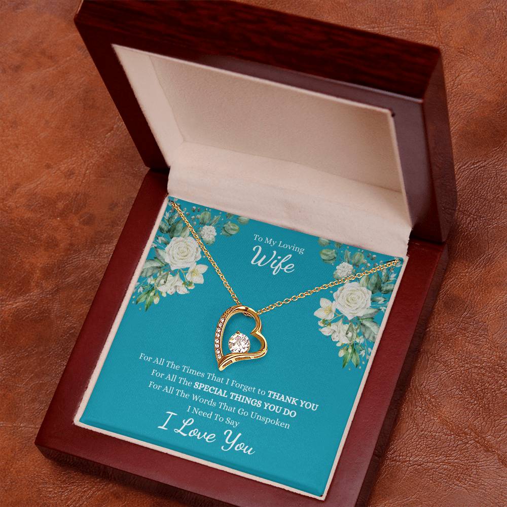 To My Loving Wife, For All The Times That I Forget to THANK YOU, I Need to Say I LOVE YOU | Teal with Roses - Get Deerty