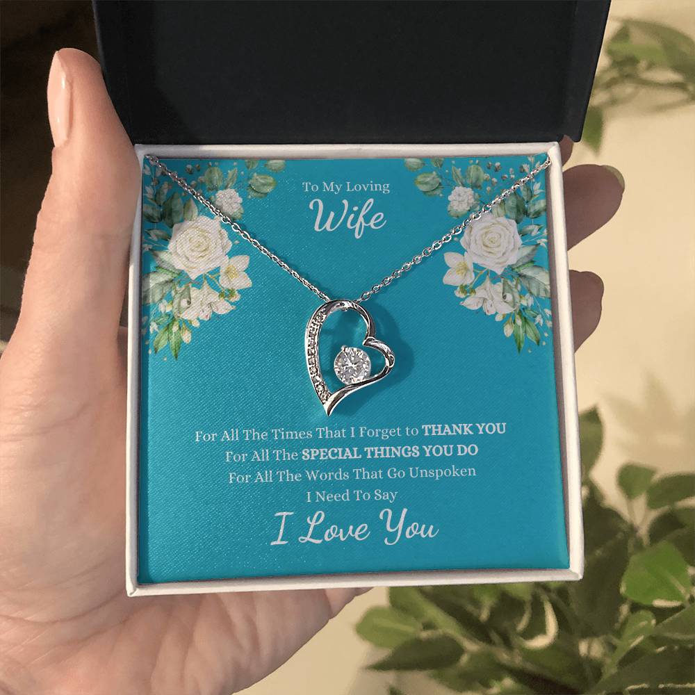To My Loving Wife, For All The Times That I Forget to THANK YOU, I Need to Say I LOVE YOU | Teal with Roses - Get Deerty