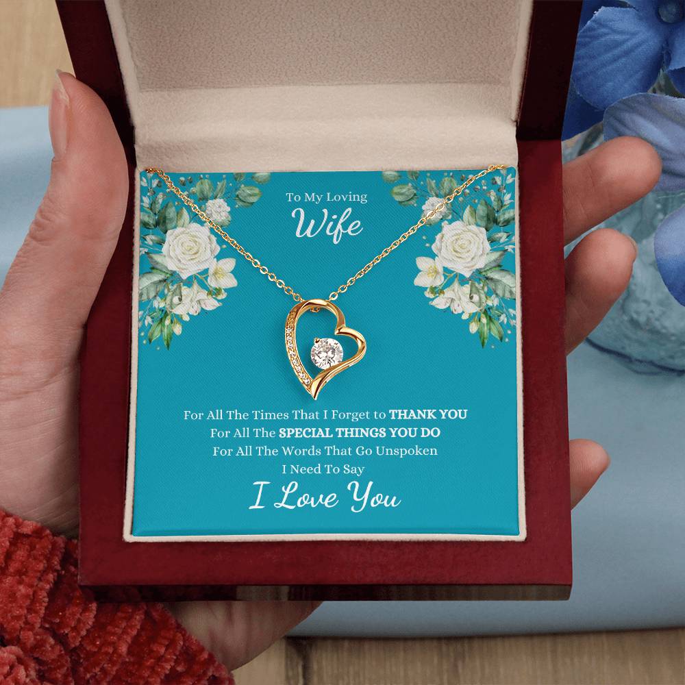 To My Loving Wife, For All The Times That I Forget to THANK YOU, I Need to Say I LOVE YOU | Teal with Roses - Get Deerty