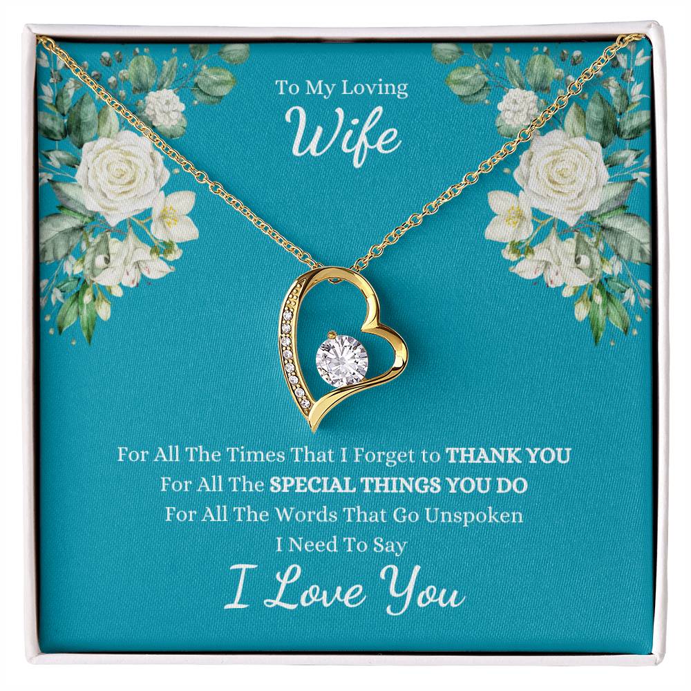To My Loving Wife, For All The Times That I Forget to THANK YOU, I Need to Say I LOVE YOU | Teal with Roses - Get Deerty