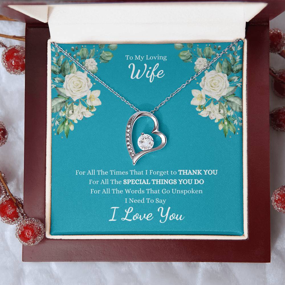 To My Loving Wife, For All The Times That I Forget to THANK YOU, I Need to Say I LOVE YOU | Teal with Roses - Get Deerty