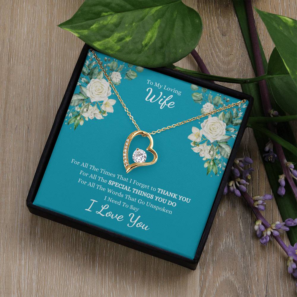 To My Loving Wife, For All The Times That I Forget to THANK YOU, I Need to Say I LOVE YOU | Teal with Roses - Get Deerty
