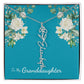 To My Granddaughter Personalized Birth Flower Necklace - Customize with Birth Month Flower and Name - Teal with White Roses - Get Deerty