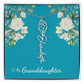 To My Granddaughter Personalized Birth Flower Necklace - Customize with Birth Month Flower and Name - Teal with White Roses - Get Deerty