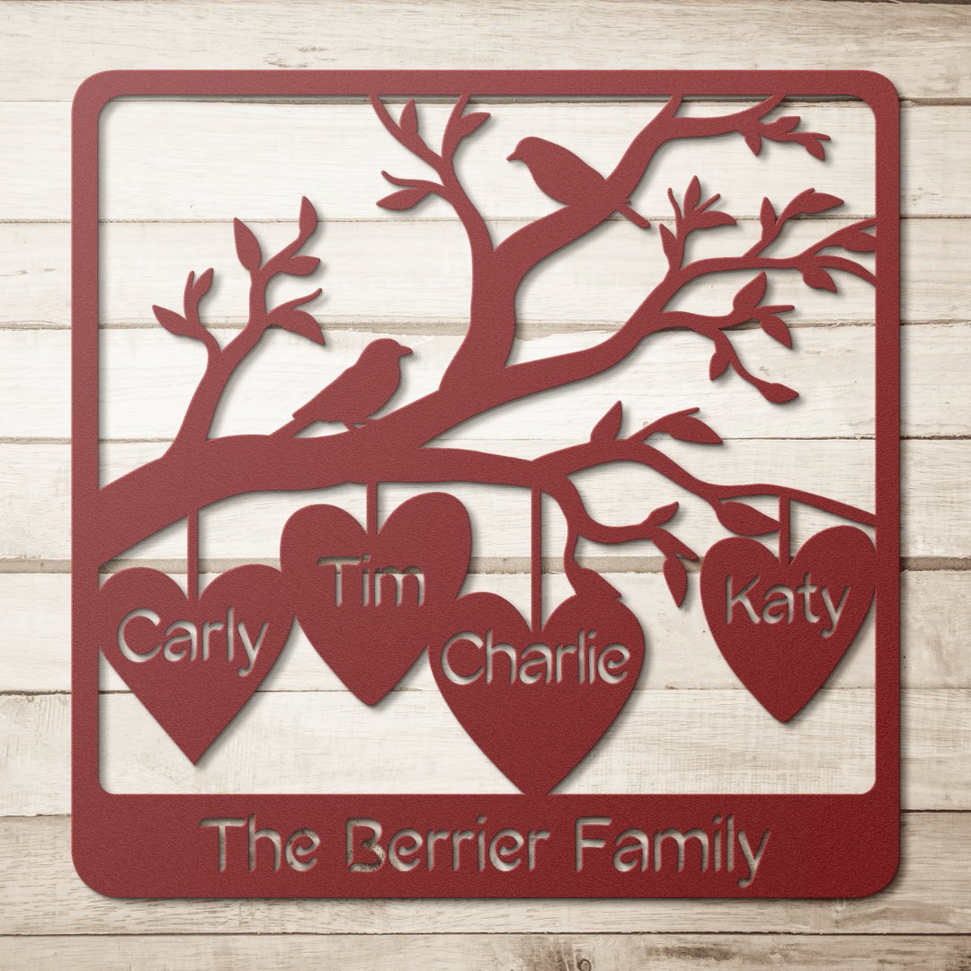 Family Tree Branch Personalized Metal Sign Gift for Mother's Day - Get Deerty