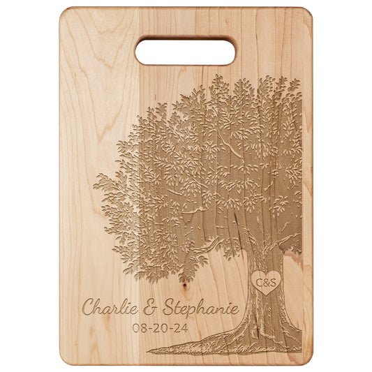 Initialed Love Tree - Maple Cutting Board - Get Deerty