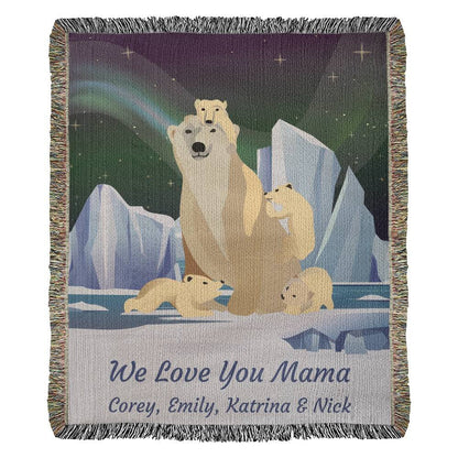 Mama Polar Bear Personalized Heirloom Blanket - Get Deerty